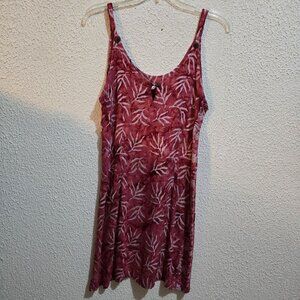 Handmade DIH Batik Sleeveless Tunic Dress With Leaf Pattern - Large Size Made In